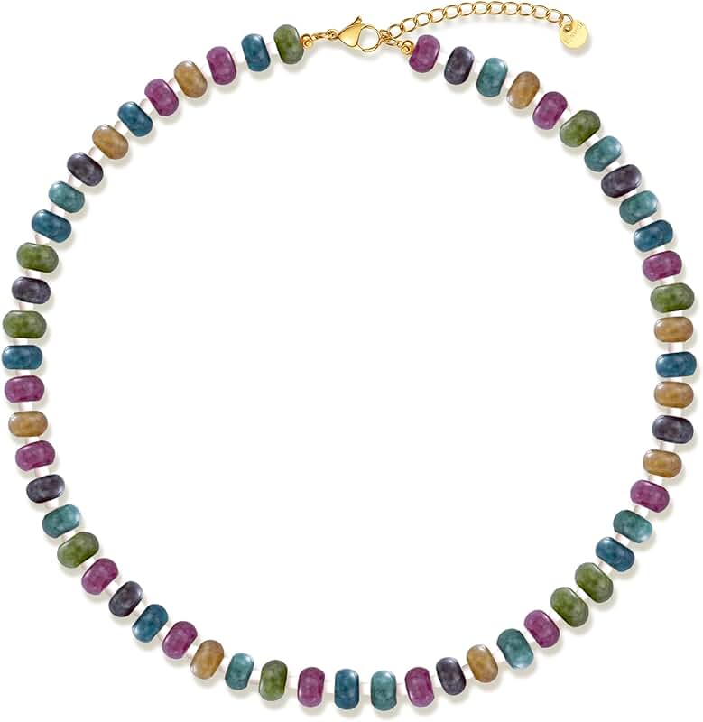 Colorful Beaded Gemstone Necklace for Women