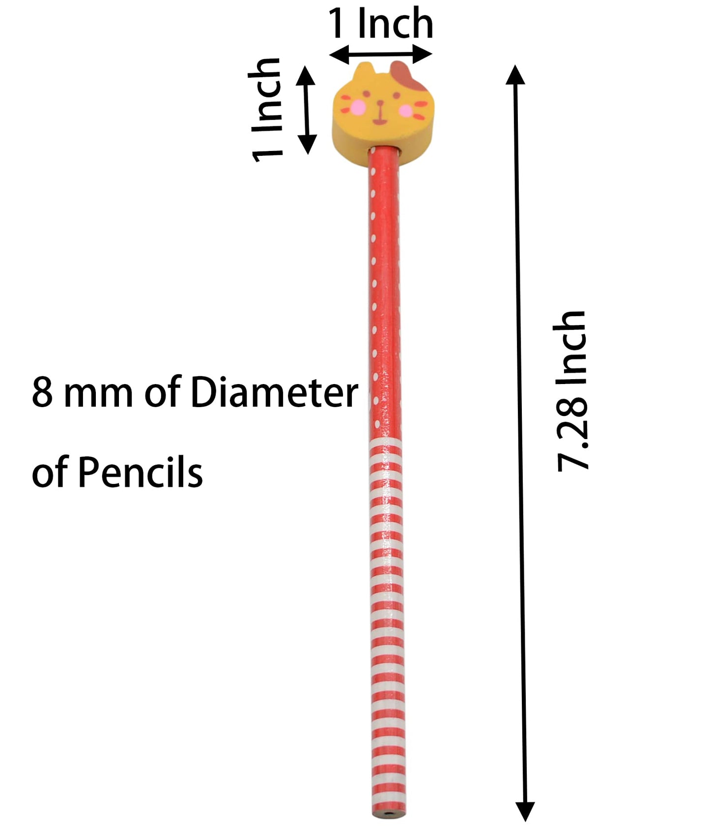 40 Colorful Cartoon Eraser Pencils for Kids and School