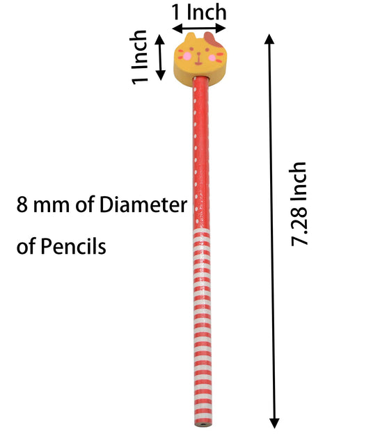 40 Colorful Cartoon Eraser Pencils for Kids and School