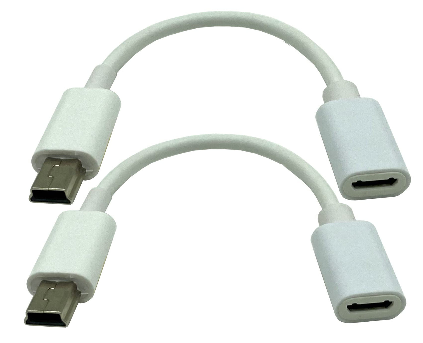 4-Inch Micro to Mini USB Charging Extension Cables, 2-Pack