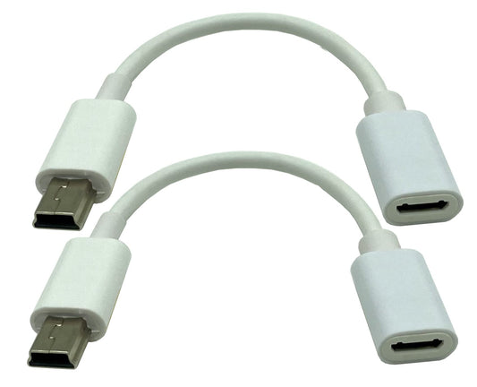 4-Inch Micro to Mini USB Charging Extension Cables, 2-Pack