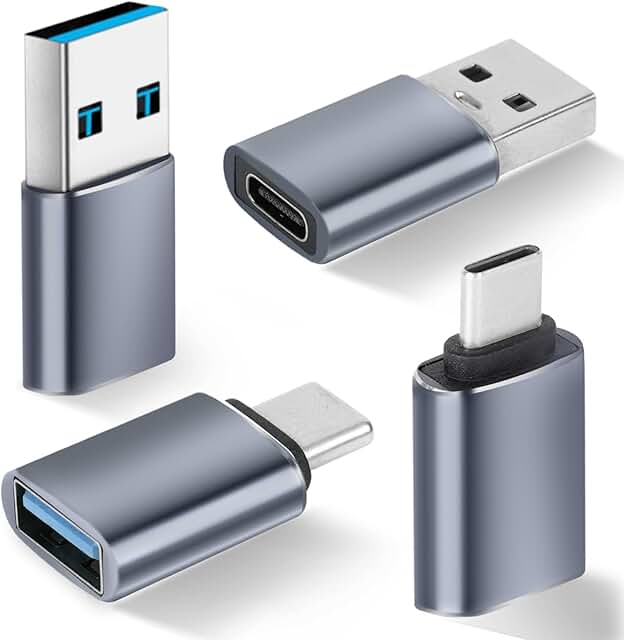 USB to USB C Adapter 4 Pack for Devices
