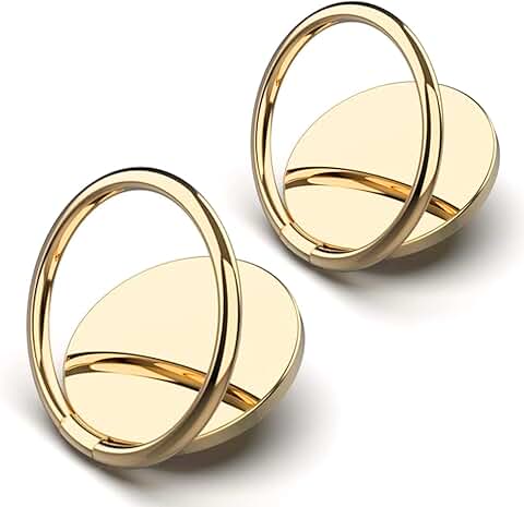 Two Small Round Sparkling Phone Ring Holders with 360° Rotation