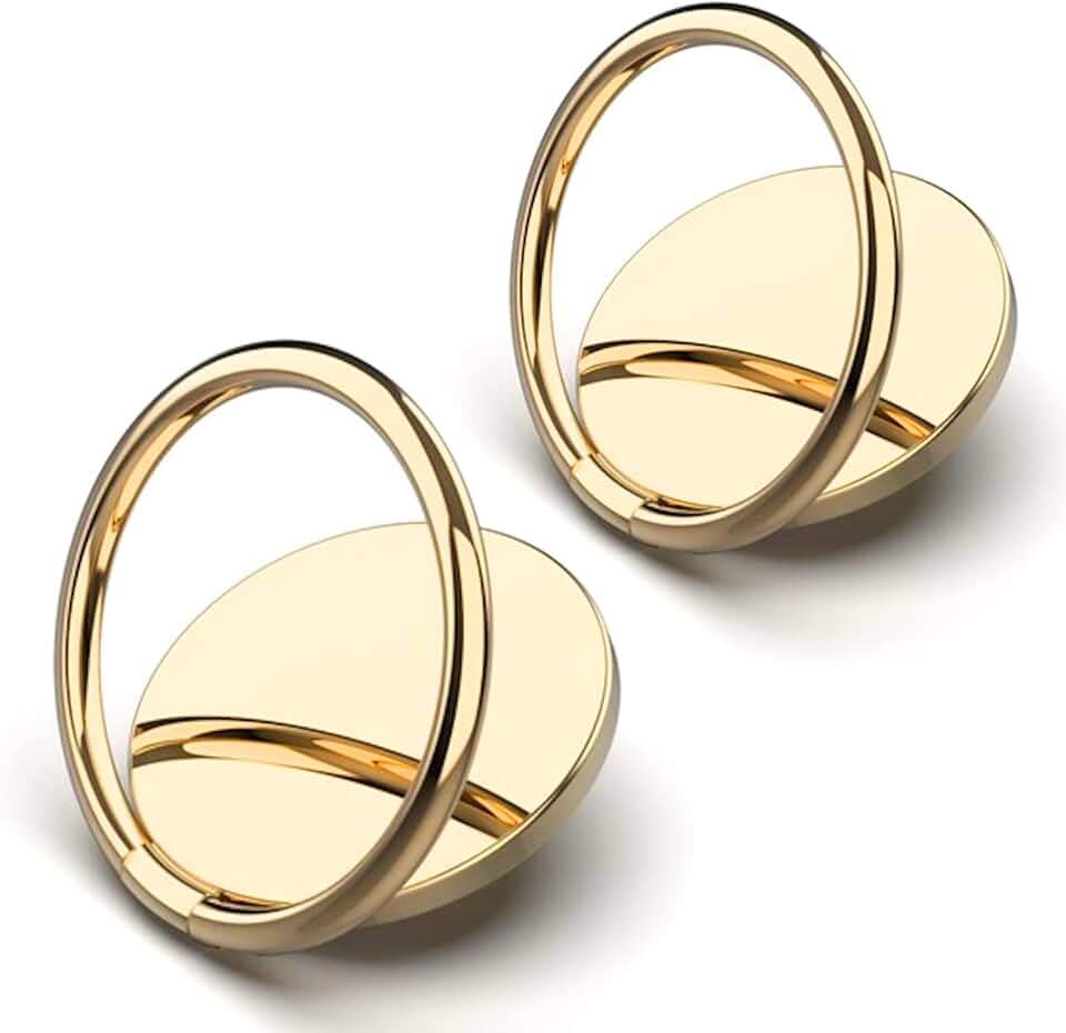 Two Small Round Sparkling Phone Ring Holders with 360° Rotation