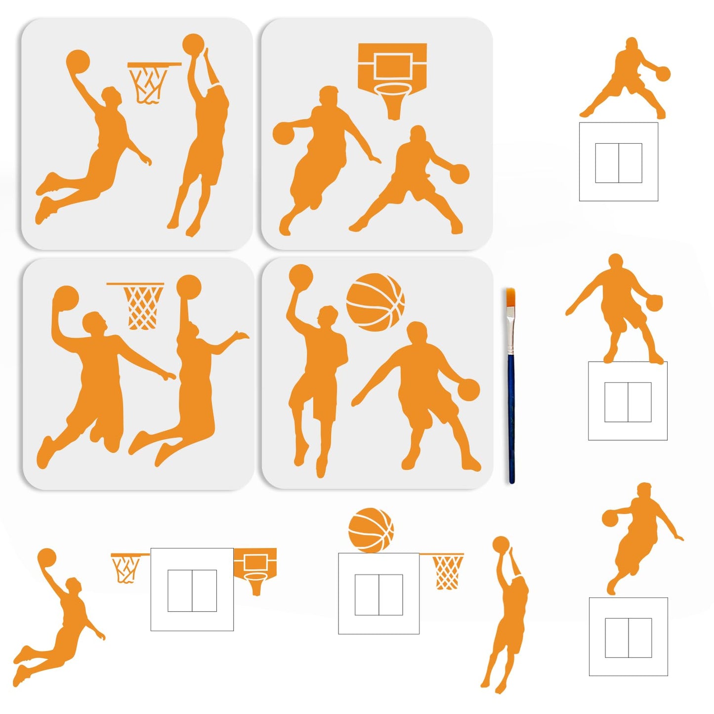Basketball Decor Kit 4pcs Wall Fabric Furniture Templates