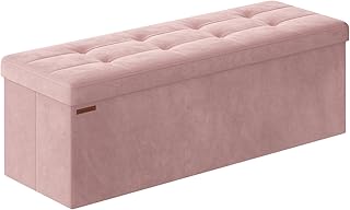 Pink Storage Ottoman Bench, 15x43x15 Inches
