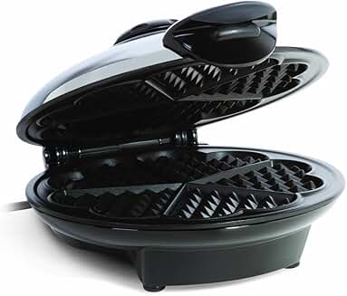 Heart-Shaped Waffle Maker with Non-Stick Plates
