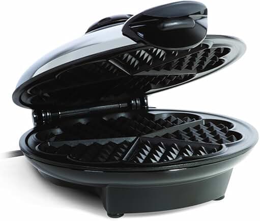 Heart-Shaped Waffle Maker with Non-Stick Plates