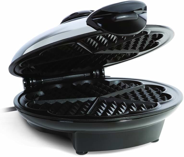 Heart-Shaped Waffle Maker with Non-Stick Plates