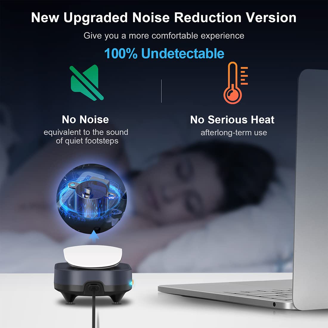 Undetectable Mouse Jiggler with Power Adapter and ON/Off Switch Mouse Mover Simulator, Driver-Free Mouse Movement Simulation for Computer Awakening