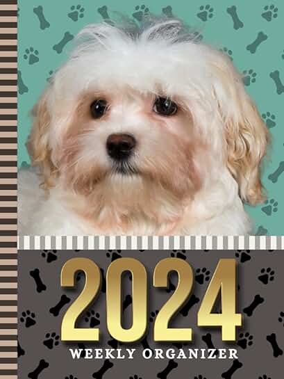 2024 Weekly Organizer with Dog Art Cover