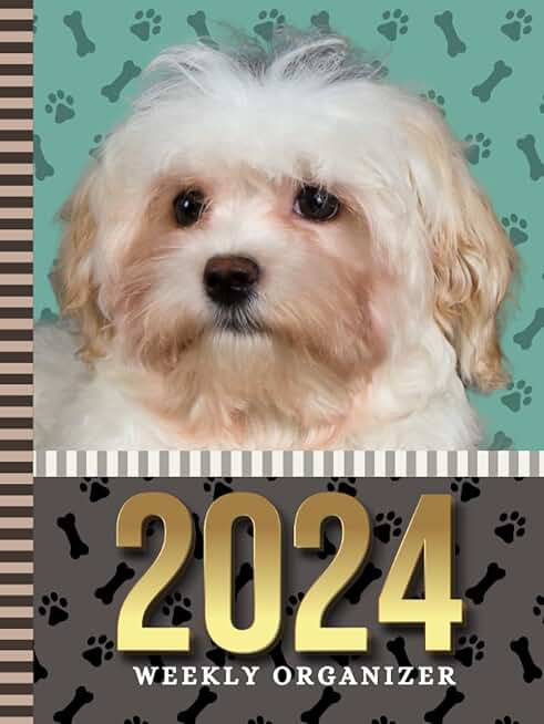 2024 Weekly Organizer with Dog Art Cover