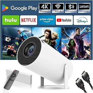 Portable WiFi and Bluetooth Projector with 1080P and 4K Support