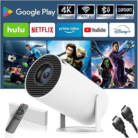 Portable WiFi and Bluetooth Projector with 1080P and 4K Support