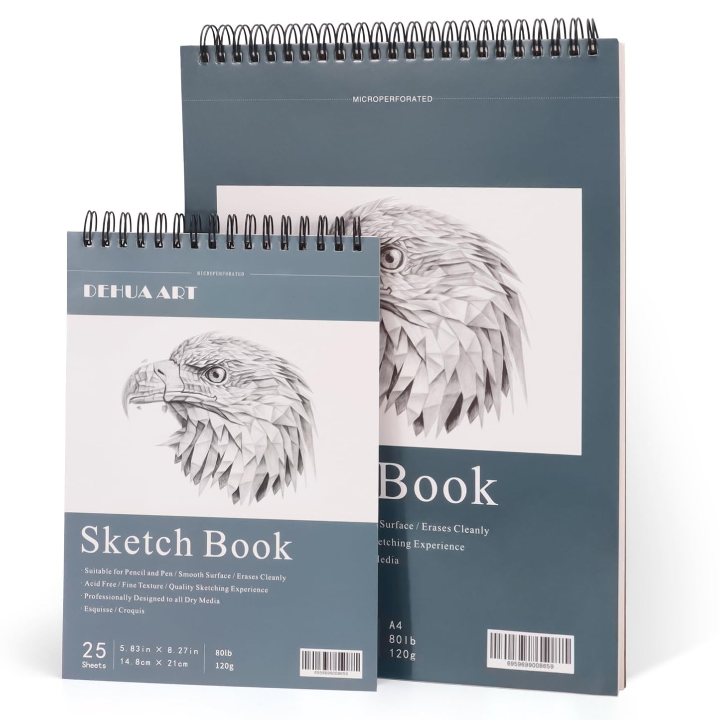 A4 and A5 Sketch Book Set of 2 with 80 lb/120 GSM Paper