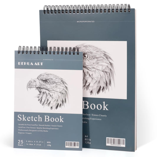 A4 and A5 Sketch Book Set of 2 with 80 lb/120 GSM Paper