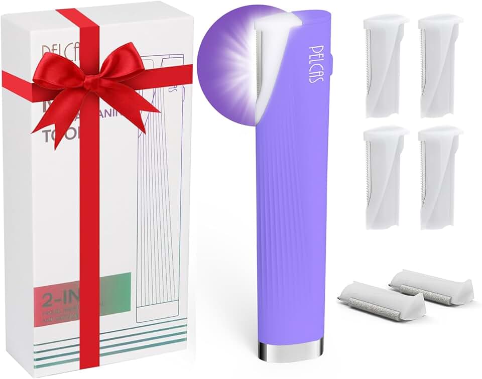 Electric dermaplaning tool with LED light and 3 speeds