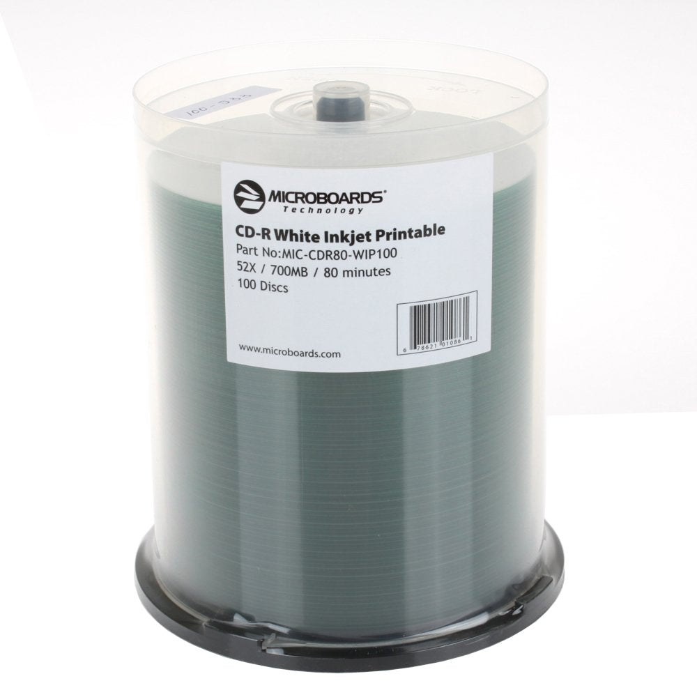 White Inkjet Printable 700mb/80min 52x CD-R - Quantity: 100