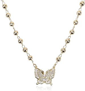 Layered Butterfly Necklace with Cubic Zirconia