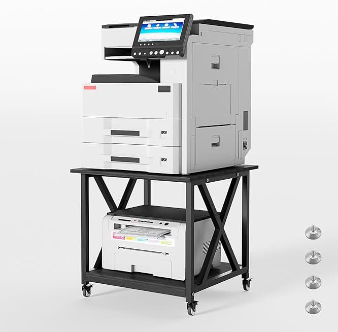 Large Two-Tier Printer Stand with Storage Shelf
