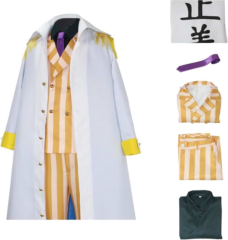 Unisex Halloween Anime Uniform White Coat with Tie