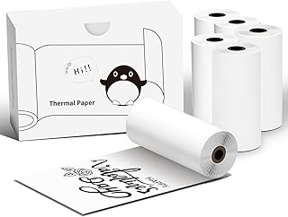 Six Rolls of 57x30mm Mini Thermal Sticker and Photo Paper