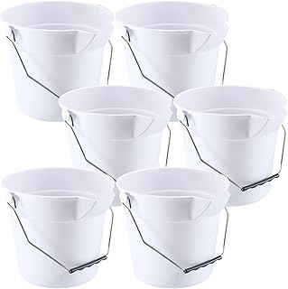 Six 2.5-Gallon Heavy Duty Cleaning Buckets with Handles
