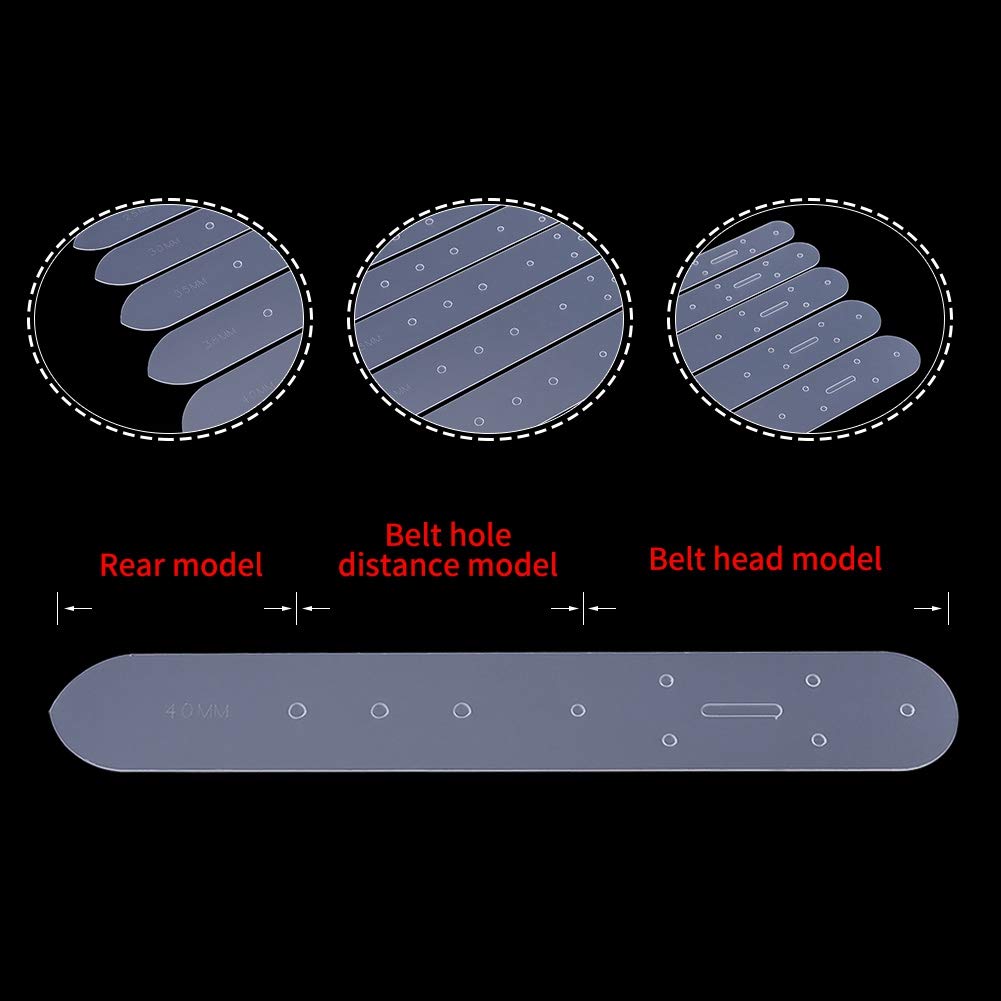 Leather Belt Punching Set 5Pcs Acrylic Templates 25-40mm