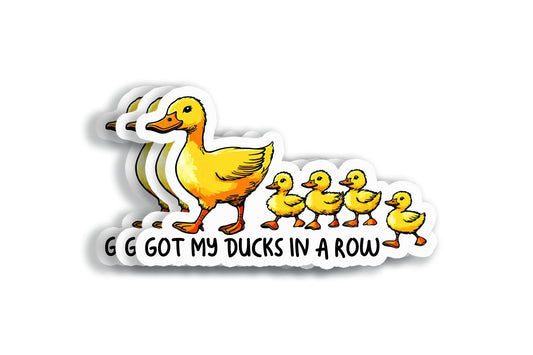 Set of three cute duck mental health stickers
