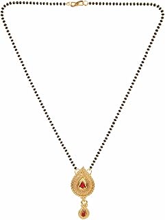 Traditional Red Gold Plated Ethnic Mangalsutra for Women