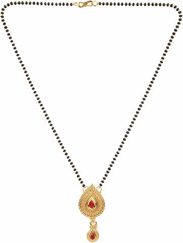 Traditional Red Gold Plated Ethnic Mangalsutra for Women