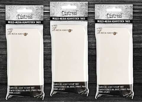 Mixed Media Heavyweight Tags, 3 Packs, 60 Tags
