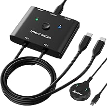 USB C Switch for 2 Computers with 8K Video and 10Gbps Data