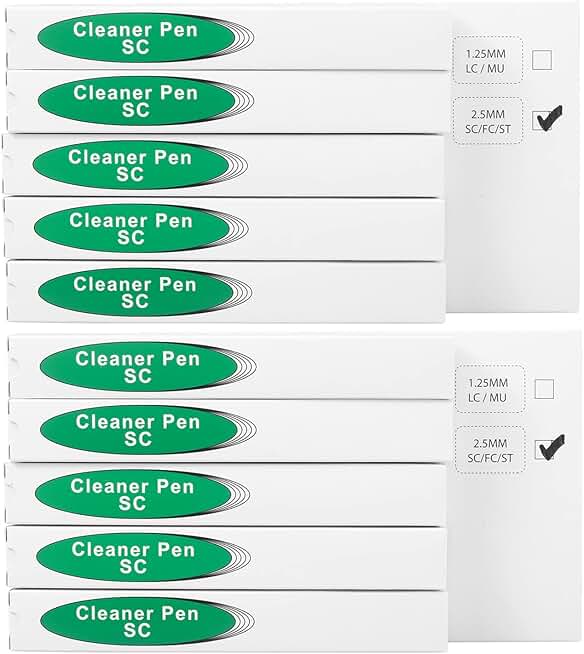 10 Fiber Cleaner Pens for 2.5mm Connectors, Over 800 Cleans