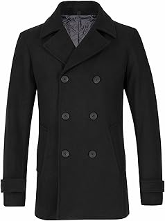 Men's Double Breasted Wool Blend Pea Coat
