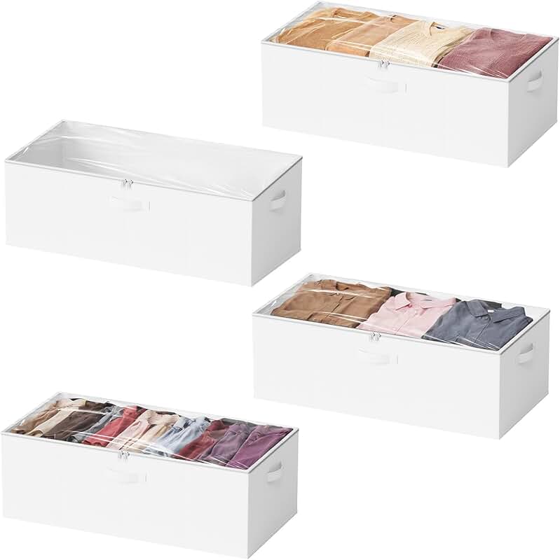 Set of four 10-inch under-bed storage containers