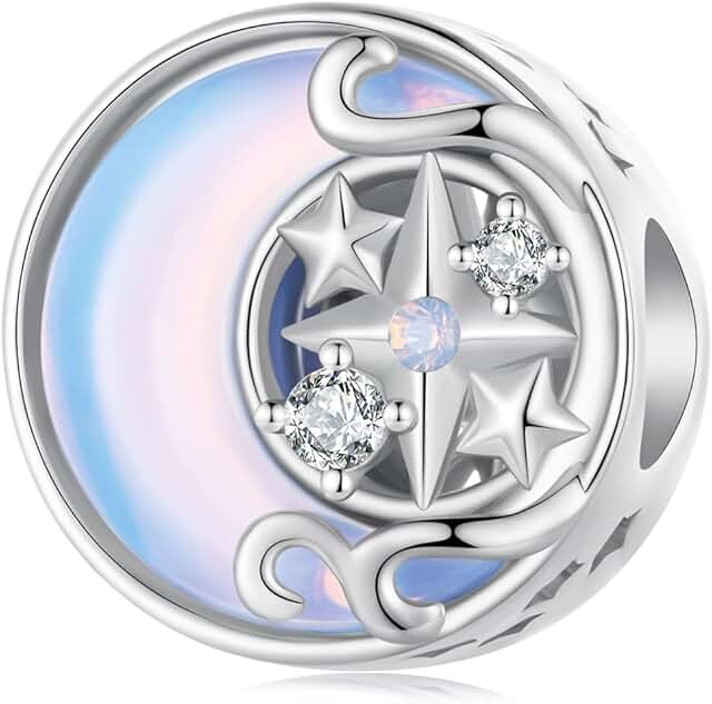 Moon and star dream catcher charms for jewelry