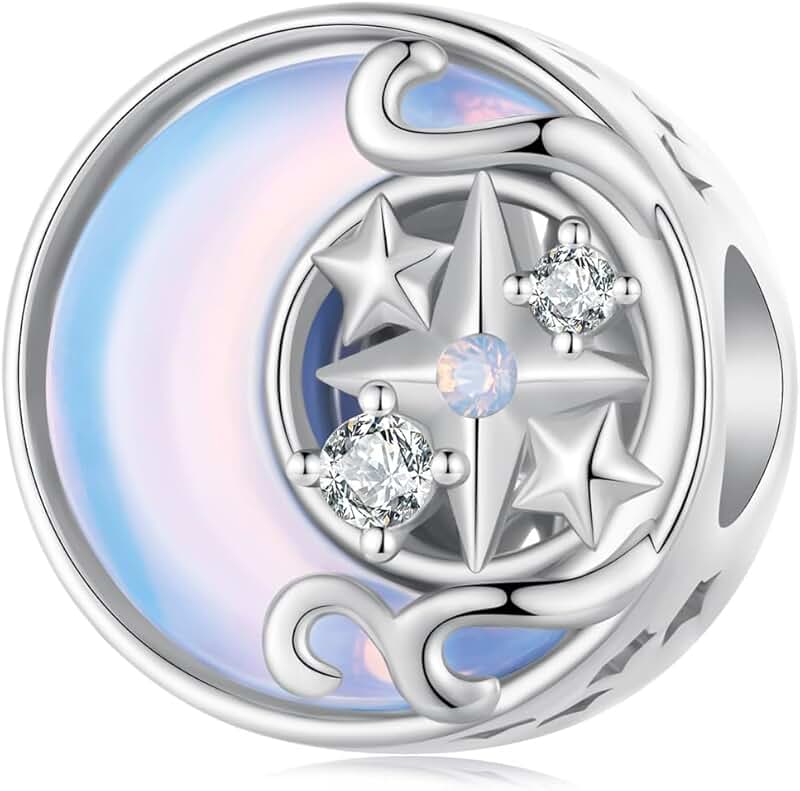 Moon and star dream catcher charms for jewelry