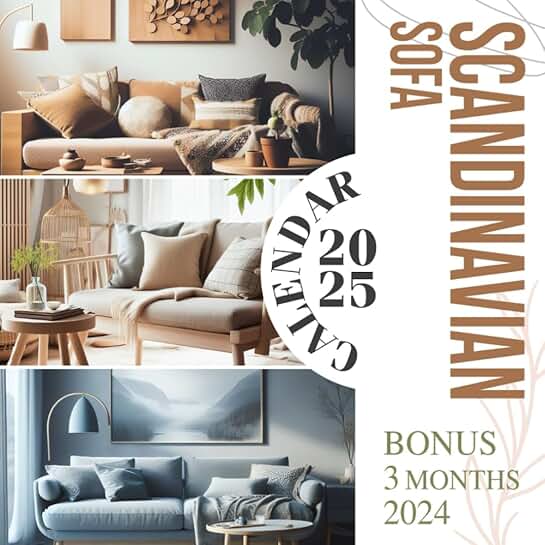 Scandinavian Sofa Calendar 2025 with Holidays and Notes