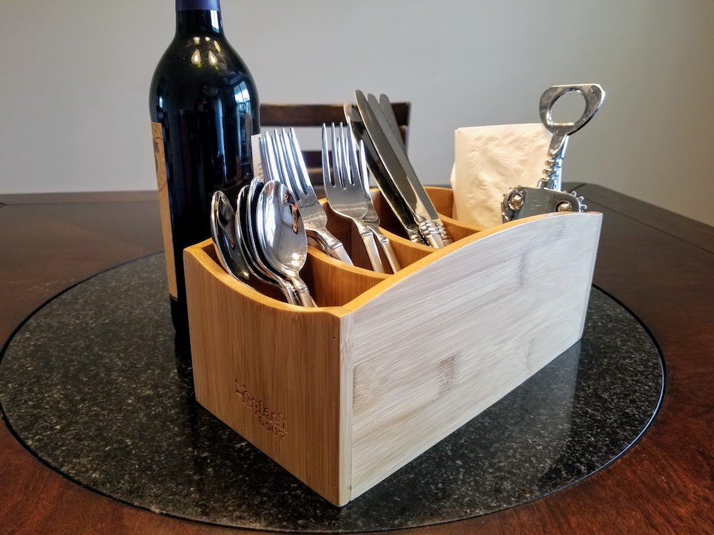 Bamboo Organizer for Kitchen, Office, and Living Room