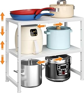 Expandable 2-Tier Metal Kitchen Storage Shelf