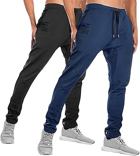 Men's Casual Jogger Pants with Zippers and Pockets