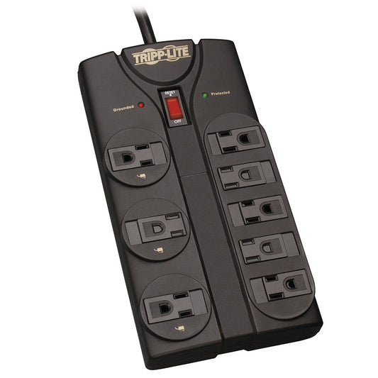 TLP808B 8 Outlet Surge Protector Power Strip, 8ft Cord, Black