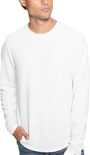 Men's Long Sleeve Jersey with Linear Texture
