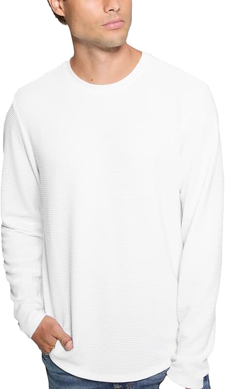 Men's Long Sleeve Jersey with Linear Texture