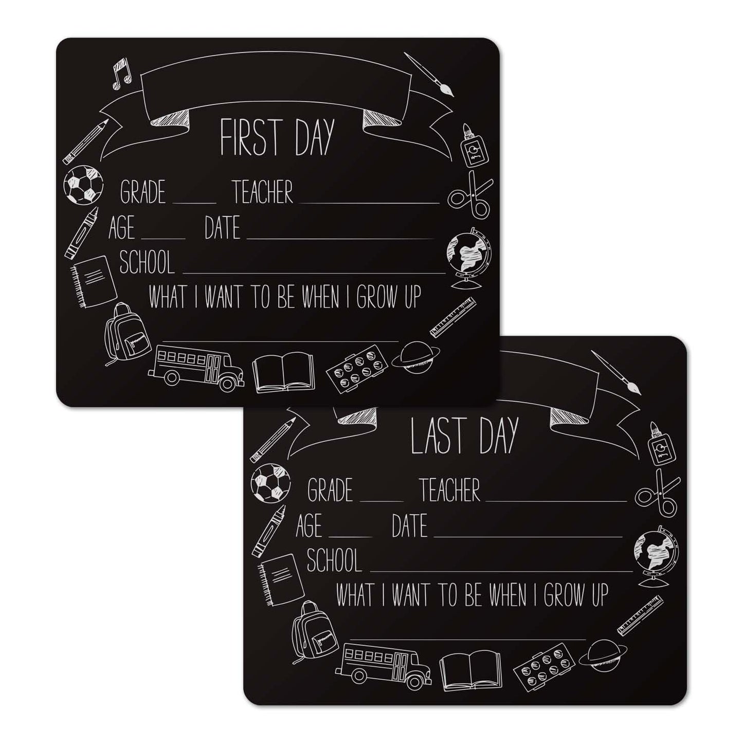 First and Last Day of School Chalkboard Sign Set