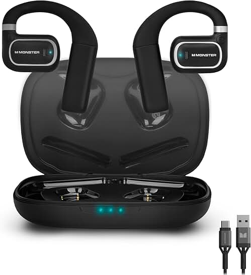 Open Ear Wireless Earbuds with Touch Controls and 28H Playtime