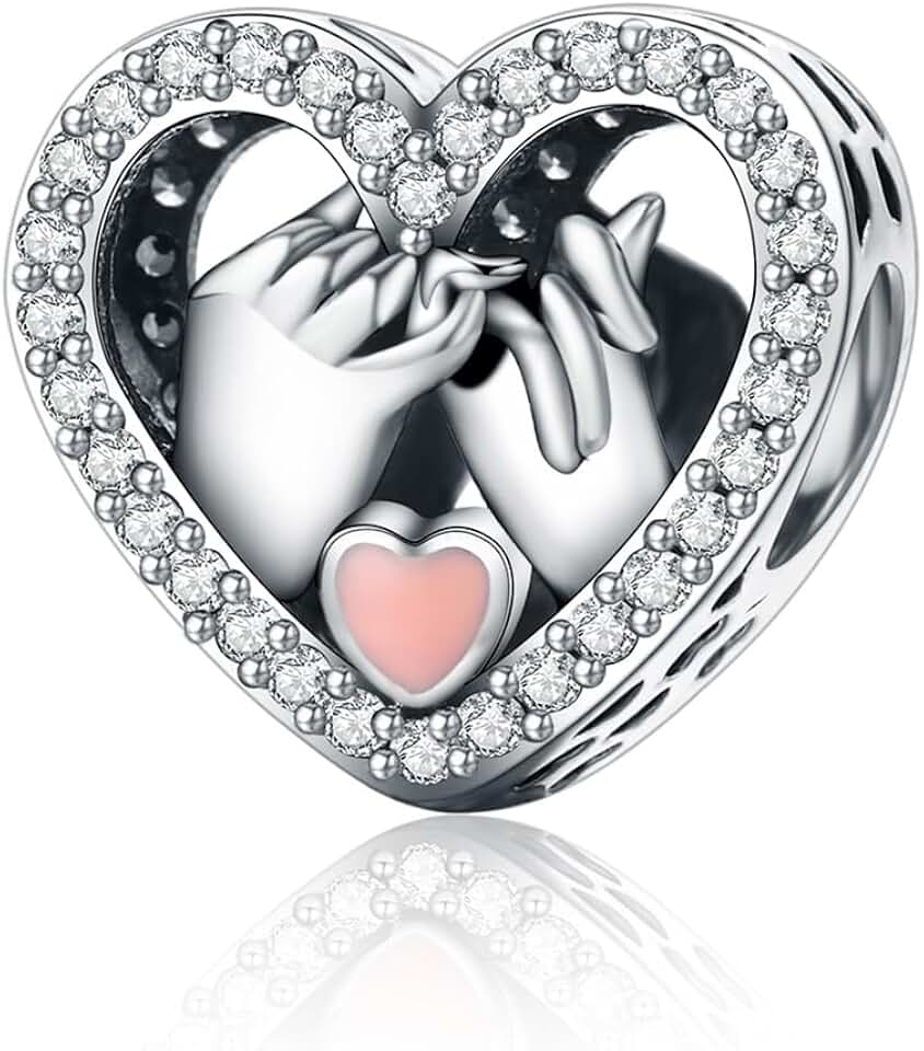 Sterling Silver Love Heart Charm for Bracelet