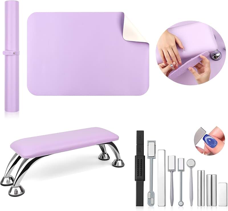 9-Piece Cat Eye Magnetic Nail Tool Set in Purple