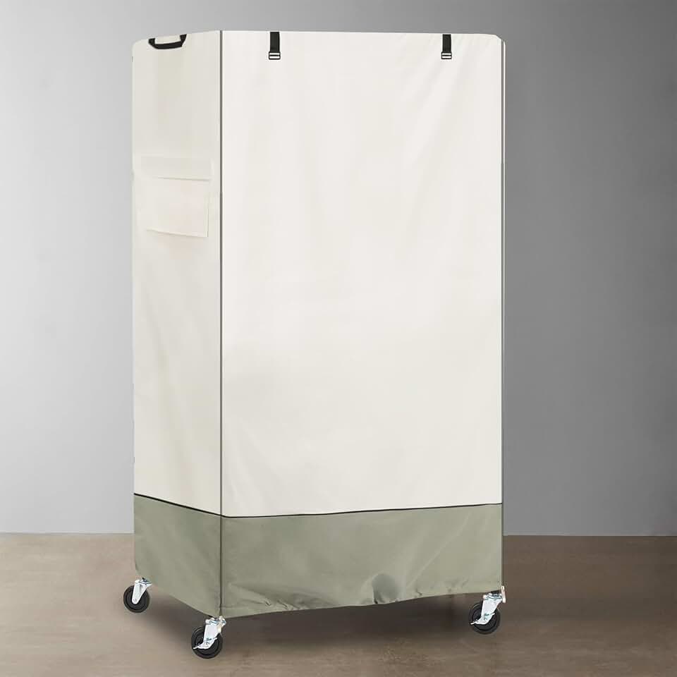 Waterproof Dustproof Cover for Wire Shelving, Beige